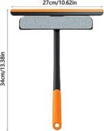 Anubhav Janni 3 In 1 Glass Cleaning Orange Wiper Easy Spray Type Brush Clean Shave Car Window Cleaner Mirror Glass Floor Long Handle Washing Equipment Squeegee Double Layer (Pack Of 1 Pcs) - Image 6