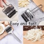Anubhav Janni Noodles Maker Roller Spoon Noodle Cutter High Grade Stainless Steel Lattice Docker Dough Pasta Spaghetti  Kitchen Cooking Tools Hanging Loop Cutting Tool Manual (Pack Of 1 Pcs) - Image 6