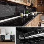 Anubhav Janni Black Foil Self Adhesive Wallpaper Waterproof Old Furniture Vinyl Stickers Wooden Door Wardrobe Desktop  Wall Papers Kitchen Countertops Bathroom Home Cabinets (Pack Of 1 Pcs) - Image 4