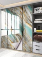Anubhav Janni Golden Line Sky Foil Self Adhesive Wallpaper Waterproof Old Furniture Vinyl Stickers Wooden Door Wardrobe Desktop Wall Papers Kitchen Countertops Bathroom Home (Pack Of 1 Pcs) - Image 7