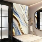 Anubhav Janni Blue Golden Foil Self Adhesive Wallpaper Waterproof Old Furniture Vinyl Stickers Wooden Door Wardrobe Desktop Wall Papers Kitchen Countertops Bathroom Home (Pack Of 1 Pcs) - Image 3