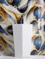 Anubhav Janni Dark Blue Golden Foil Self Adhesive Wallpaper Waterproof Old Furniture Vinyl Stickers Wooden Door Wardrobe Desktop  Wall Papers Kitchen Countertops Bathroom Home (Pack Of 1 Pcs) - Image 3