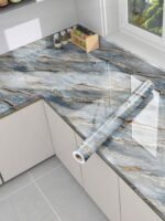 Anubhav Janni Ta Blue Self Adhesive Wallpaper Waterproof Old Furniture Vinyl Stickers Wooden Door Wardrobe Desktop  Wall Papers Kitchen Countertops Bathroom Home (Pack Of 1 Pcs) - Image 2