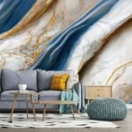 Anubhav Janni Ta  Dark Blue Golden  Self Adhesive Wallpaper Waterproof Old Furniture Vinyl Stickers Wooden Door Wardrobe Desktop  Wall Papers Kitchen Countertops Bathroom Home (Pack Of 1 Pcs) - Image 2