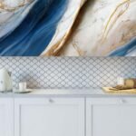 Anubhav Janni Ta  Dark Blue Golden  Self Adhesive Wallpaper Waterproof Old Furniture Vinyl Stickers Wooden Door Wardrobe Desktop  Wall Papers Kitchen Countertops Bathroom Home (Pack Of 1 Pcs) - Image 3