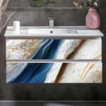 Anubhav Janni Ta  Dark Blue Golden  Self Adhesive Wallpaper Waterproof Old Furniture Vinyl Stickers Wooden Door Wardrobe Desktop  Wall Papers Kitchen Countertops Bathroom Home (Pack Of 1 Pcs) - Image 6