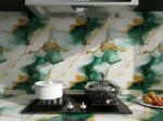 Anubhav Janni Ta Green And Golden   Self Adhesive Wallpaper Waterproof Old Furniture Vinyl Stickers Wooden Door Wardrobe Desktop  Wall Papers Kitchen Countertops Bathroom Home (Pack Of 1 Pcs) - Image 2