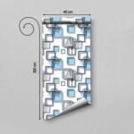 Anubhav Janni Blue Square Foil Self Adhesive Wallpaper Waterproof Old Furniture Vinyl Stickers Wooden Door Wardrobe Desktop  Wall Papers Kitchen Countertops Bathroom Home (Pack Of 1 Pcs) - Image 2