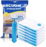 Anubhav Janni Vaccum Storage Bags Vacuum Bags With Air Pump Space Saving Small Medium Large Clothes Hand Pump Saver Trave Home Organizer Blankets Comforters Jackets (Pack Of 1 Pcs)