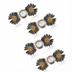 Anubhav Janni Black Flower Clip Pant Waist Tightener Daisy Detachable Jeans Pins Pants Button Tighten Clips Women Loose Skirt Jeans Skirts Pants Buttons Skirt Jean Tightener Skirts (Set Of 2)
