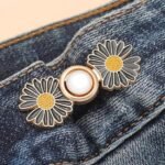 Anubhav Janni Black Flower Clip Pant Waist Tightener Daisy Detachable Jeans Pins Pants Button Tighten Clips Women Loose Skirt Jeans Skirts Pants Buttons Skirt Jean Tightener Skirts (Set Of 2) - Image 4