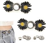 Anubhav Janni Black Flower Clip Pant Waist Tightener Daisy Detachable Jeans Pins Pants Button Tighten Clips Women Loose Skirt Jeans Skirts Pants Buttons Skirt Jean Tightener Skirts (Set Of 2) - Image 6