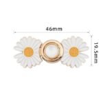 Anubhav Janni White  Flower Clip Pant Waist Tightener Daisy Detachable Jeans Pins Pants Button Tighten Clips Women Loose Skirt Jeans Skirts Pants Buttons Skirt Jean Tightener Skirts (Set Of 2) - Image 2
