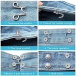 Anubhav Janni White Flower Clip Pant Waist Tightener Daisy Detachable Jeans Pins Pants Button Tighten Clips Women Loose Skirt Jeans Skirts Pants Buttons Skirt Jean Tightener Skirts (Set Of 4) - Image 5