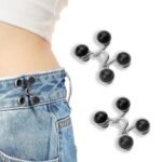 Anubhav Janni Black Clip Pant Waist Tightener Daisy Detachable Jeans Pins Pants Button Tighten Clips Women Loose Skirt Jeans Skirts Pants Buttons Skirt Jean Tightener Skirts (Set Of 4)
