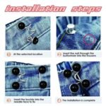 Anubhav Janni Black Clip Pant Waist Tightener Daisy Detachable Jeans Pins Pants Button Tighten Clips Women Loose Skirt Jeans Skirts Pants Buttons Skirt Jean Tightener Skirts (Set Of 4) - Image 4