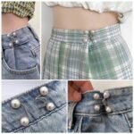 Anubhav Janni Silver  Clip Pant Waist Tightener Daisy Detachable Jeans Pins Pants Button Tighten Clips Women Loose Skirt Jeans Skirts Pants Buttons Skirt Jean Tightener Skirts (Set Of 4) - Image 7