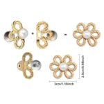Anubhav Janni Golden Clip Pant Waist Tightener Daisy Detachable Jeans Pins Pants Button Tighten Clips Women Loose Skirt Jeans Skirts Pants Buttons Skirt Jean Tightener Skirts (Set Of 2) - Image 2