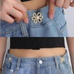 Anubhav Janni Golden Clip Pant Waist Tightener Daisy Detachable Jeans Pins Pants Button Tighten Clips Women Loose Skirt Jeans Skirts Pants Buttons Skirt Jean Tightener Skirts (Set Of 2) - Image 7