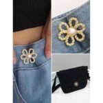 Anubhav Janni Golden Clip Pant Waist Tightener Daisy Detachable Jeans Pins Pants Button Tighten Clips Women Loose Skirt Jeans Skirts Pants Buttons Skirt Jean Tightener Skirts (Set Of 2) - Image 8