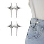 Anubhav Janni Star Silver Clip Pant Waist Tightener Daisy Detachable Jeans Pins Pants Button Tighten Clips Women Loose Skirt Jeans Skirts Pants Buttons Skirt Jean Tightener Skirts (Set Of 2)