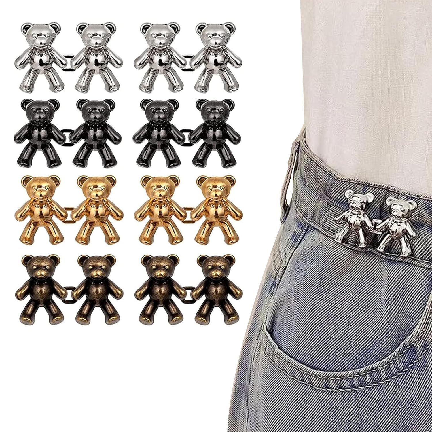Anubhav Janni Teddy Clip Pant Waist Tightener Daisy Detachable Jeans Pins Pants Button Tighten Clips Women Loose Skirt Jeans Skirts Pants Buttons Skirt Jean Tightener Skirts (Set Of 2) Anubhav Janni Teddy Clip Pant Waist Tightener Daisy Detachable Jeans Pins Pants Button Tighten Clips Women Loose Skirt Jeans Skirts Pants Buttons Skirt Jean Tightener Skirts (Set Of 2) - Image 1