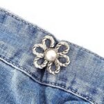 Anubhav Janni Silver Clip  Pant Waist Tightener Daisy Detachable Jeans Pins Pants Button Tighten Clips Women Loose Skirt Jeans Skirts Pants Buttons Skirt Jean Tightener Skirts (Set Of 2) - Image 4