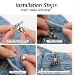 Anubhav Janni Silver Clip  Pant Waist Tightener Daisy Detachable Jeans Pins Pants Button Tighten Clips Women Loose Skirt Jeans Skirts Pants Buttons Skirt Jean Tightener Skirts (Set Of 2) - Image 5