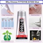Anubhav Janni B 7000 Glue Multipurpose Adhesive Industrial Strength Waterproof Flexible Anti Vibration Craft For Jewelry Fabric Glass Mobile Nail Art Metal Stone Clear Phone (Pack Of 1 Pcs) - Image 2