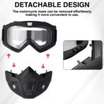 Anubhav Janni Bike Goggle Mask For Men Face Cover Anti Scratch UV Protective Helmet Goggles Bikers Riding Shield With  Transparent Visor Motorcycle Mask (Pack Of 1 Pcs) - Image 2
