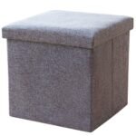 Anubhav Janni Seating Stool Foldable Cube Ottoman Fabric Folding Organizer Clothes Books Toys Padded Cushion Wood Bench Footrest Coffee Table Cube Living Room Bedroom  Office (Pack Of 1 Pcs)