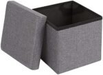 Anubhav Janni Seating Stool Foldable Cube Ottoman Fabric Folding Organizer Clothes Books Toys Padded Cushion Wood Bench Footrest Coffee Table Cube Living Room Bedroom  Office (Pack Of 1 Pcs) - Image 4