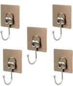 Anubhav Janni Golden Kadi Hook Self Adhesive Wall Hooks  Versatil Nail Design For Photo Frames Hooks Clocks Bathroom Kitchen Hooks Stainless Steel Home Bathroom Kitchen Office  (Pack Of 2 Pcs)