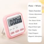 Anubhav Janni Kitchen Timer Pink Digital Stopwatch Function Large Display Countdown Loud Alarm Magnetic Backing Stand Cooking Study Work Stopwatch Digits Stand Cooking (Pack Of 1 Pcs) - Image 5