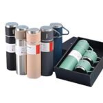 Anubhav Janni Vaccum Flask Set [Multicolour] Stainless Steel Bottle Vacuum Insulated Water Gift With Two Cups Hot Cold Keep Drinks Or For Ideal Coffee Tea Milk Leak Proof Design (Pack Of 1 Pcs)