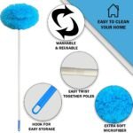 Anubhav Janni Telescopic Fan Mop Cleaner Brush Ceiling Long Rod Flexible Cleaning Microfiber Dust Home Kitchen Office Duster Brush Blade Removable Pole Household Furniture Door (Pack Of 1 Pcs) - Image 5