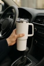 Anubhav Janni Thumbler 1200 Ml White Stainless Steel Vacuum Insulated Tumbler Straw Double Wall Travel Water Cup Hot Cold Straw Cap Cleaning Brush Hot Beverage Flask Cream (Pack Of 1 Pcs) - Image 4