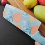 Anubhav Janni Knife Set Blue Kitchen High Carbon Stainless Steel Chef Utility Santoku Knives Ergonomic Handles Professional Color Printing Non Slip Handle Colour Printed Coated Chef (Set Of 3) - Image 4
