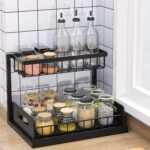 Anubhav Janni 2 Tyre Sink Organizer Pull Out Cabinet Slide Shelf Under Storage Use Sliding Drawer Kitchen Metal Rack Shelves Basket Pullout Cabinets Under Organizer Bathroom (Pack Of 1 Pcs) - Image 4