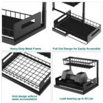 Anubhav Janni 2 Tyre Sink Organizer Pull Out Cabinet Slide Shelf Under Storage Use Sliding Drawer Kitchen Metal Rack Shelves Basket Pullout Cabinets Under Organizer Bathroom (Pack Of 1 Pcs) - Image 7