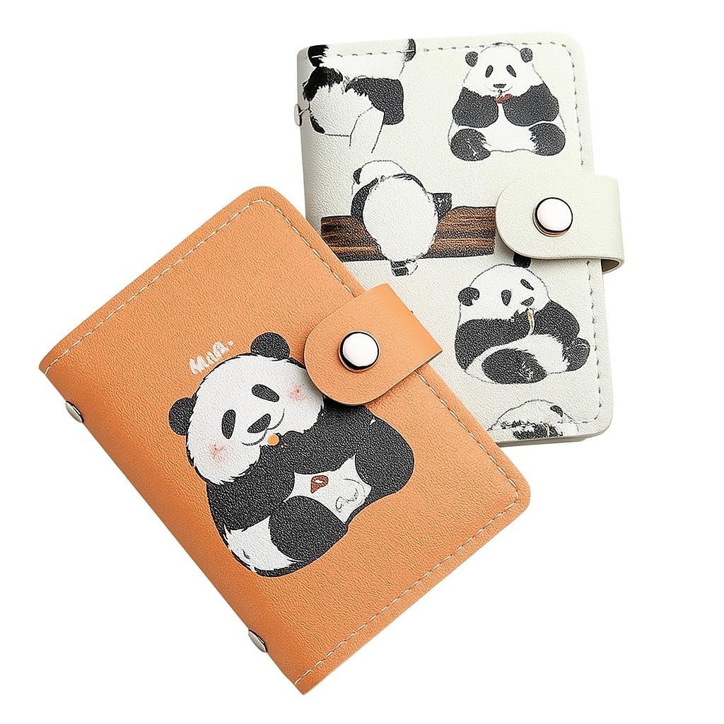Anubhav Janni Panda Card Bag Holder Wallet Leather Credit Organizer Snap Button Unisex Compact Travel Men Women Cute Print Storage Portable Mini ID Travel Office School (Pack Of 1 Pcs) Anubhav Janni Panda Card Bag Holder Wallet Leather Credit Organizer Snap Button Unisex Compact Travel Men Women Cute Print Storage Portable Mini ID Travel Office School (Pack Of 1 Pcs) - Image 1