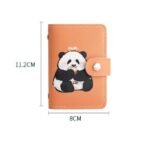 Anubhav Janni Panda Card Bag Holder Wallet Leather Credit Organizer Snap Button Unisex Compact Travel Men Women Cute Print Storage Portable Mini ID Travel Office School (Pack Of 1 Pcs) - Image 3
