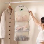 Anubhav Janni 3 Layer Organizer Vertical Hanging Socks Efficient Closet Management Storage Multi Purpose Mesh Bag Hanging Metal Hanger Pockets Bra Underwear Socks Pockets (Set Of 1) - Image 7