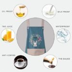 Anubhav Janni Apron Desing Blue Kitchen With Floral Cat Design Teal Beige Pocket Adjustable Straps Hand Wiping Towels Women Kitchen Towel Washable PVC And Chef (Pack Of 1 Pcs) - Image 6