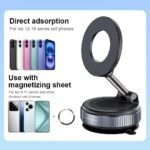 Anubhav Janni Mobile Metal Stand K007 Magnetic Phone Holder Car Strong Magnet Mount Universal Microphone Height Flexible Tripod Foldable Desk Online Classes Office Home (Pack Of 1 Pcs) - Image 3