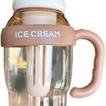 Anubhav Janni 1300ml Ice Cream Bottle Theme Water With Straw Handle Transparent Leak Proof Tumbler Gym Insulated Bottle Leak Proof Gym Fitness Shaker Outdoor Gym Camping Tea (Pack Of 1 Pcs)