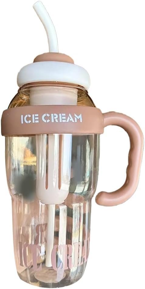 Anubhav Janni 1300ml Ice Cream Bottle Theme Water With Straw Handle Transparent Leak Proof Tumbler Gym Insulated Bottle Leak Proof Gym Fitness Shaker Outdoor Gym Camping Tea (Pack Of 1 Pcs) Anubhav Janni 1300ml Ice Cream Bottle Theme Water With Straw Handle Transparent Leak Proof Tumbler Gym Insulated Bottle Leak Proof Gym Fitness Shaker Outdoor Gym Camping Tea (Pack Of 1 Pcs) - Image 1