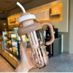 Anubhav Janni 1300ml Ice Cream Bottle Theme Water With Straw Handle Transparent Leak Proof Tumbler Gym Insulated Bottle Leak Proof Gym Fitness Shaker Outdoor Gym Camping Tea (Pack Of 1 Pcs) - Image 2