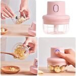 Anubhav Janni Usb Garlic Chopper Electric Mini Chopper USB Rechargeable Portable Food Processor For Spice Meat Vegetable Nuts Pink With Charging Onion Chili Vegetables (Pack Of 1 Pcs) - Image 4