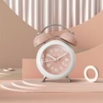 Anubhav Janni Alarm Clock Pink Matt Classic Retro Twin Bell Alarm Clock Silent Non Ticking Analog Table Luminous Dial For Kids Students Bedroom Study Loud Pink Perfect Office (Pack Of 1 Pcs) - Image 5